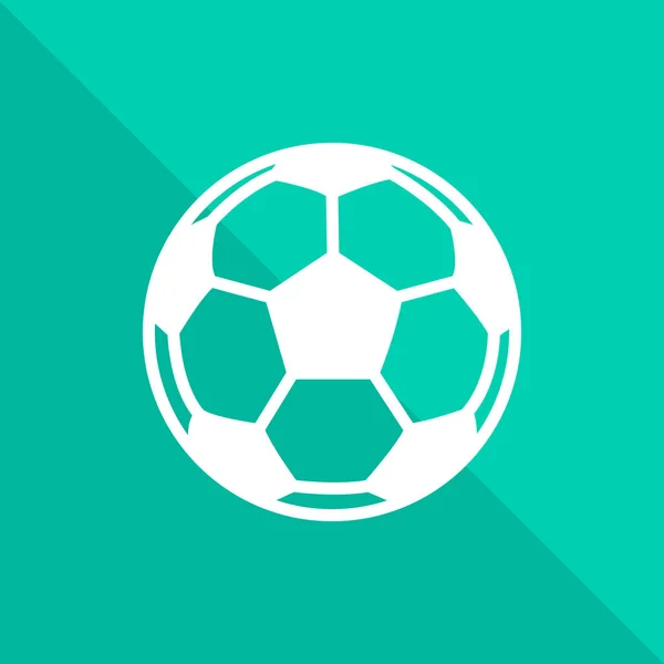 Fútbol Bal Icono Línea Cuadrado Turquesa Con Diagonal — Vector de stock