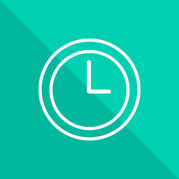 Icono Del Reloj Sobre Fondo Verde — Archivo Imágenes Vectoriales