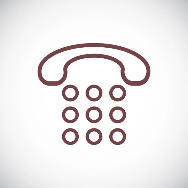 Vintage Telefoonpictogram Witte Achtergrond — Stockvector