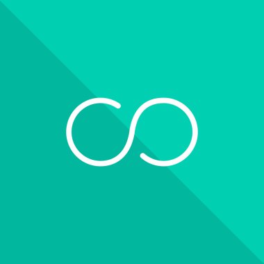 Yeşil zemin üzerine beyaz sonsuzluk simgesi