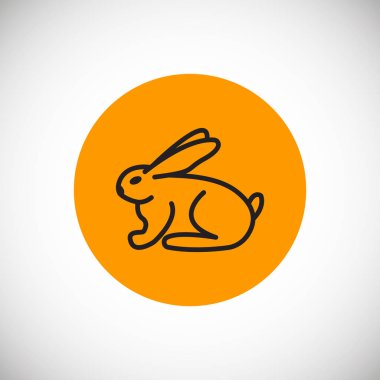 Beyaz arka planda turuncu daire tavşan imi