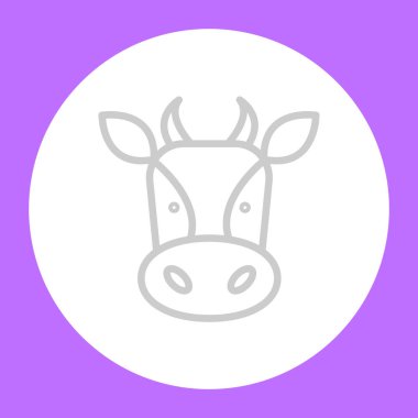 düz simgesi, vektör, illüstrasyon inek