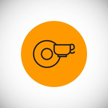 Kupası ve fincan tabağı simgesi, vektör çizim