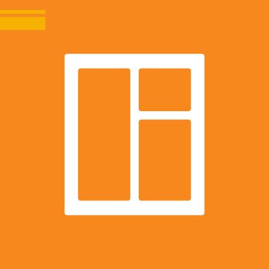 pencere düz simgesi, vektör illüstrasyonu