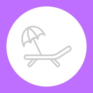 Chaise lounge düz kutsal kişilerin resmi, vektör çizim