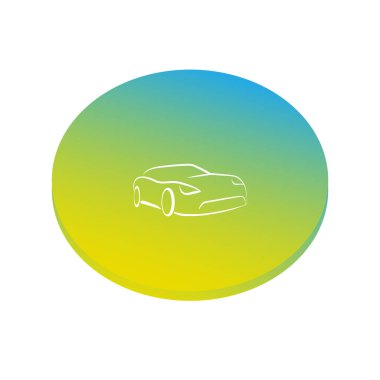 araba düz simgesi, vektör illüstrasyonu