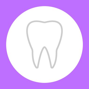 Diş düz simgesi, vektör, illüstrasyon