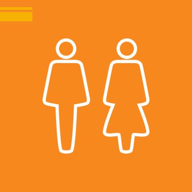 Erkek ve kadın turuncu zemin üzerine