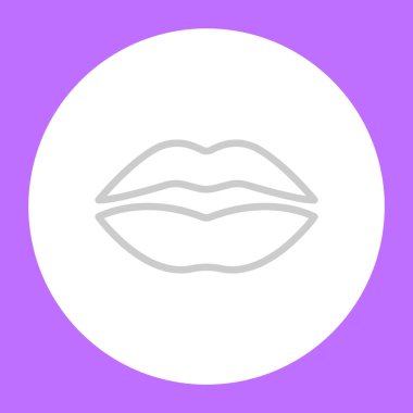 dudak düz simgesi, vektör, illüstrasyon