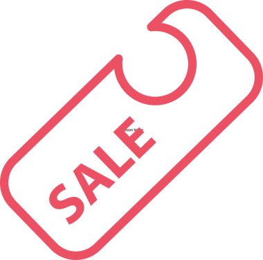 Satılık etiketi düz simgesi, vektör, illüstrasyon