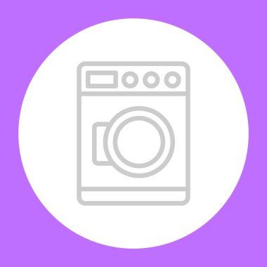 çamaşır makinesi simgesi, vektör illüstrasyonu