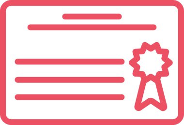 Diploma yassı simgesi, vektör illüstrasyonu