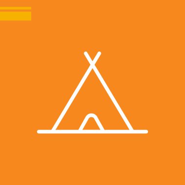 Çadır düzlüğü simgesi, vektör illüstrasyonu