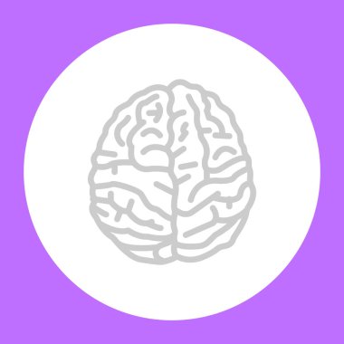 insan beyni düz simgesi, vektör, illüstrasyon