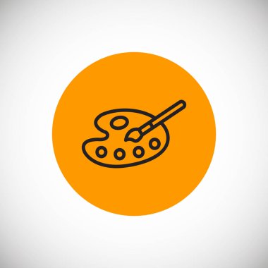 Sanat palet boya fırça simgesi olan