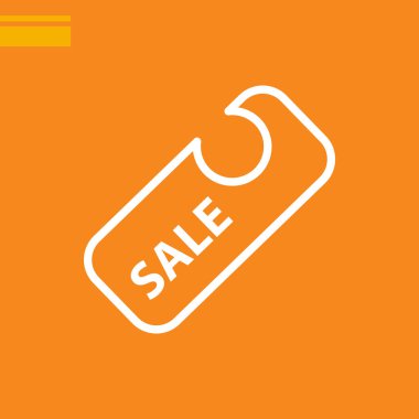 Satılık etiketi düz simgesi, vektör, illüstrasyon