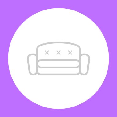 kanepe düz simgesi, vektör çizim