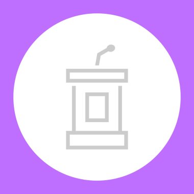 Kürsü mikrofonu simgesinin, vektör çizim