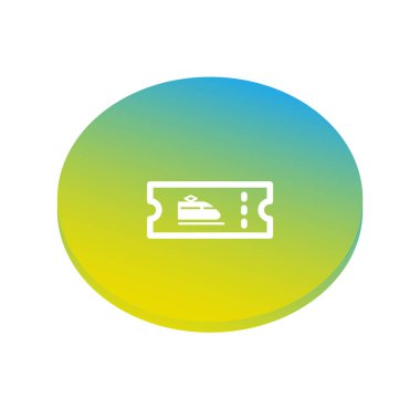 Tren işareti beyaz zemin üzerine sarı ve mavi daire