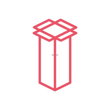 Ambalaj karton kutu simge vektör çizim