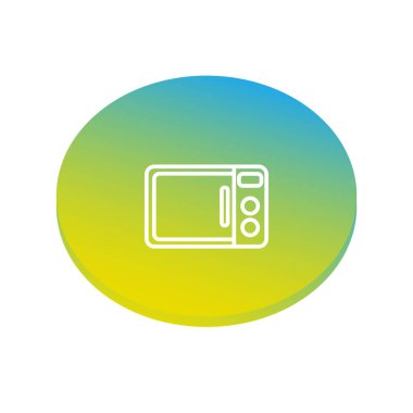 mikrodalga düz simge, vektör illüstrasyonu