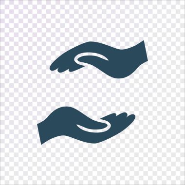 İnsan eli şeffaf arka plan üzerinde oturum