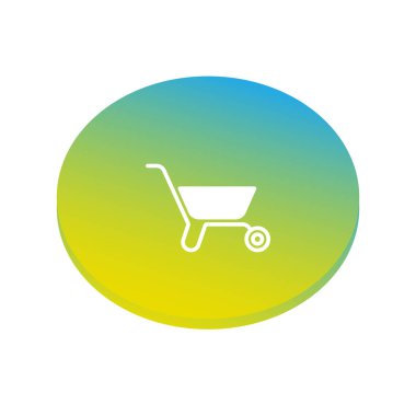 El arabası düz simgesi, vektör çizim