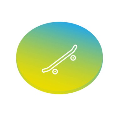 Kaykay düz simgesi, vektör illüstrasyonu