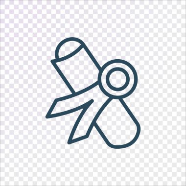 Diploma yassı simgesi, vektör illüstrasyonu