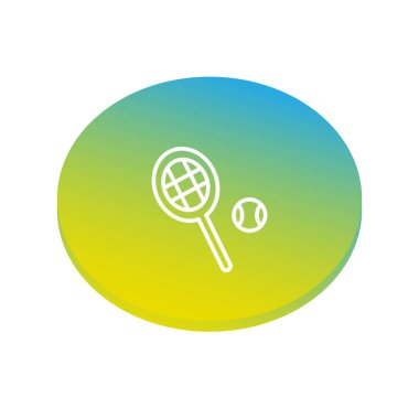 Tenis raketi topu kutsal kişilerin resmi, vektör, illüstrasyon