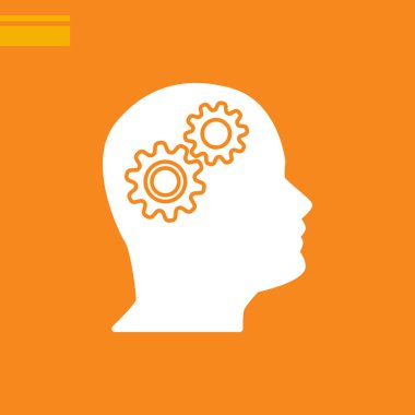 Gears'ın kutsal kişilerin resmi, vektör çizim ile insan kafası