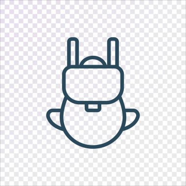 Sırt çantası düz simgesi, vektör, illüstrasyon