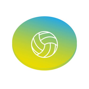 voleybol topu düz simgesi, vektör, illüstrasyon