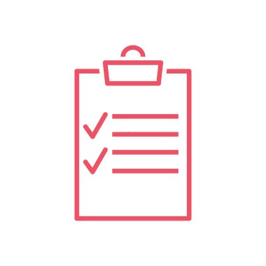 Kontrol listesi düz simgesi, vektör illüstrasyonu