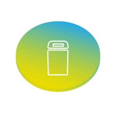 Çöp kutusu düz simgesi, vektör, illüstrasyon 