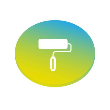 Silindir satırı simgesi, vektör çizim boya