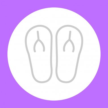 parmak arası terlik satırı simgesi, vektör çizim