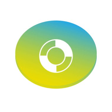 Lifebuoy düz simgesi, vektör çizim