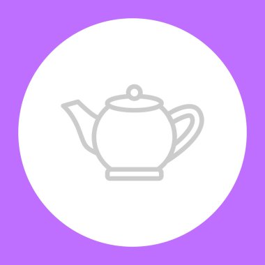 Çaydanlık düz simgesi, vektör illüstrasyonu