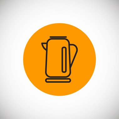 Çaydanlık düz simgesi, vektör illüstrasyonu