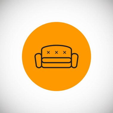 kanepe düz simgesi, vektör çizim