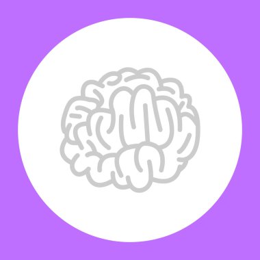 insan beyni düz simgesi, vektör, illüstrasyon