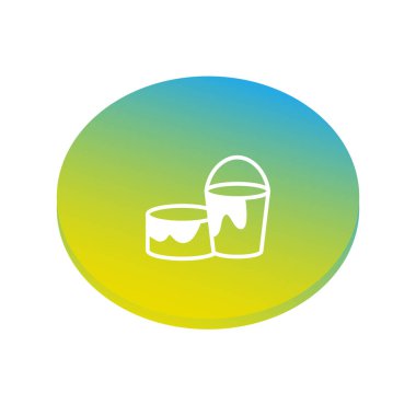 kova ile boya lekeleri kutsal kişilerin resmi, vektör çizim