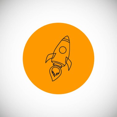 uzay gemisi düz simgesi, vektör illüstrasyonu