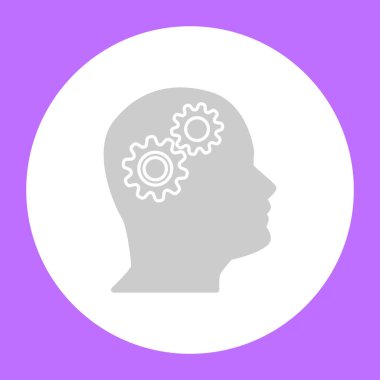 Gears'ın kutsal kişilerin resmi, vektör çizim ile insan kafası