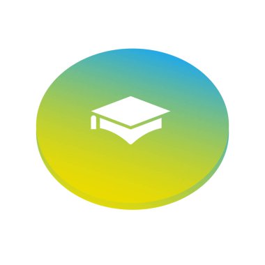 Mezuniyet şapka düz kutsal kişilerin resmi, vektör çizim