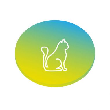 kedi yassı simgesi, vektör illüstrasyonu