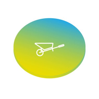 El arabası düz simgesi, vektör çizim