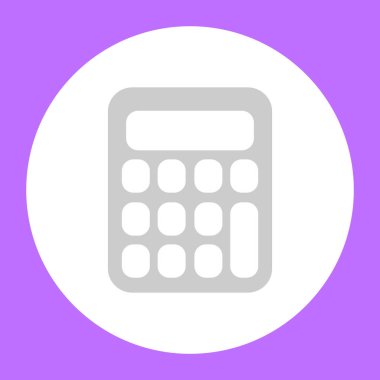 hesap makinesi düz simgesi, vektör illüstrasyonu