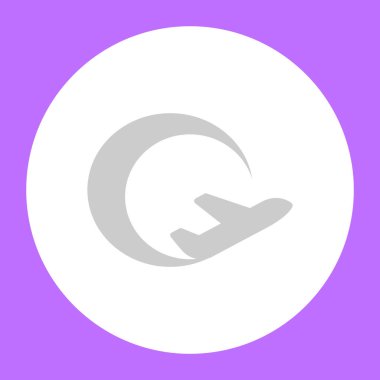 uçan uçak ve hilal, vektör çizim